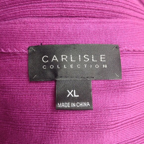 Carlisle Collection fuchsia purple silk blend asymmetrical knit top ladies XL - Picture 7 of 8